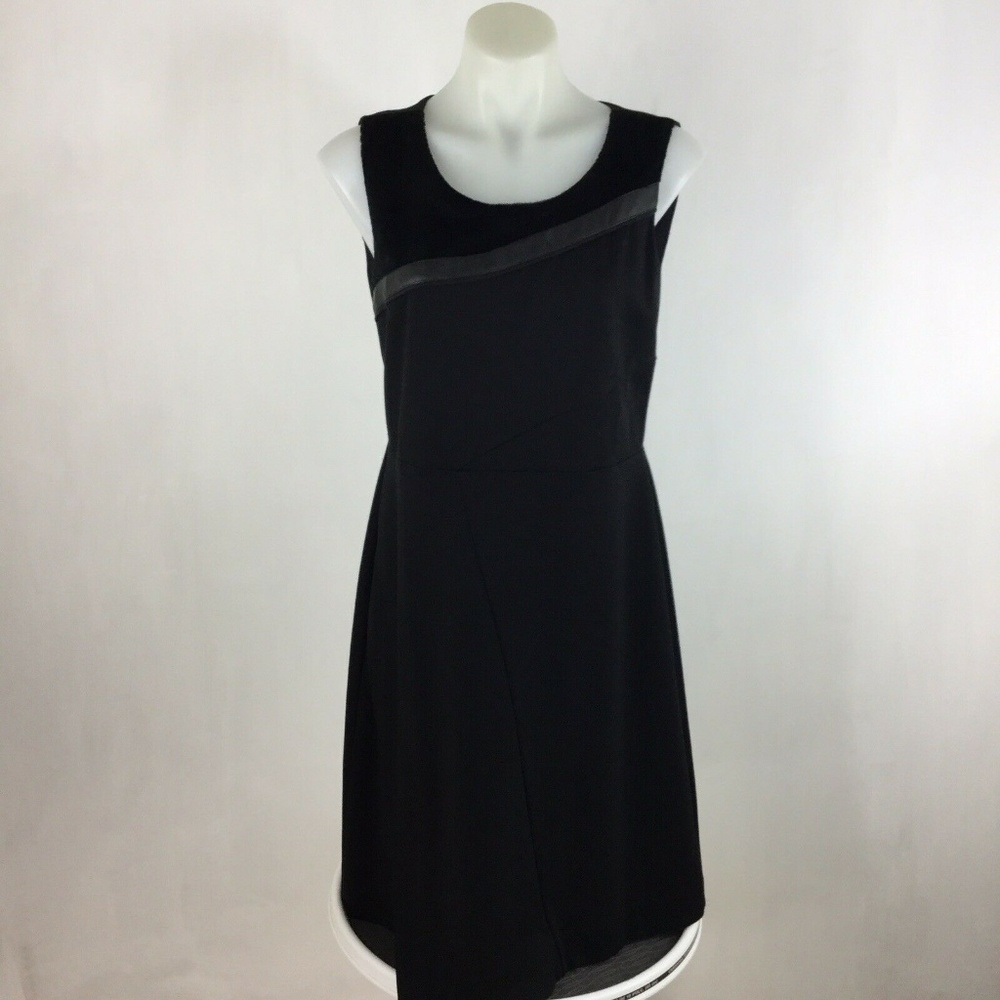 Lysse Elmet Ponte Faux Leather Trim Cocktail Dress